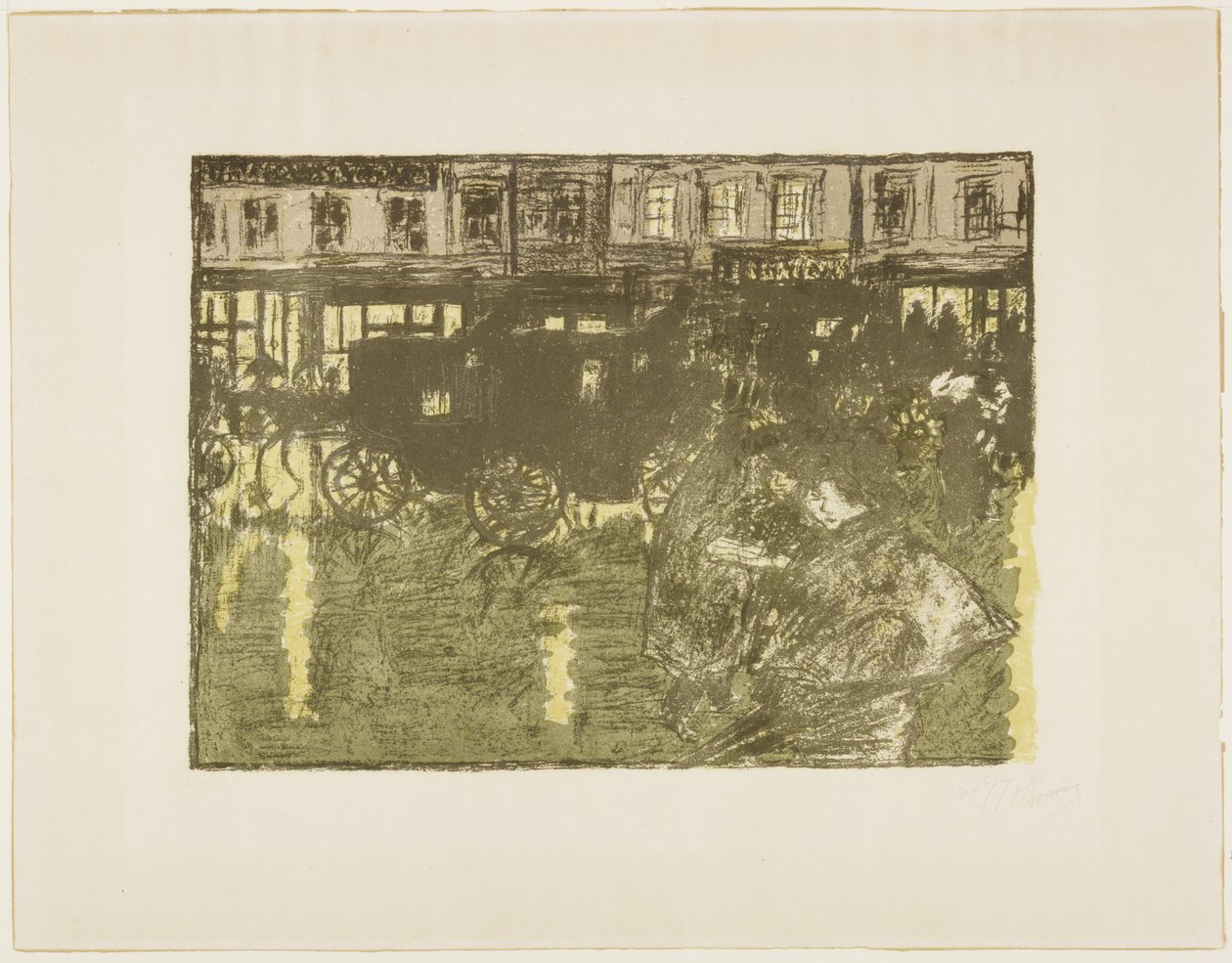 Ulica nocą w deszczu, ok. godz. 1896-1897 (opublikowany 1899) autorstwa Pierre Bonnard