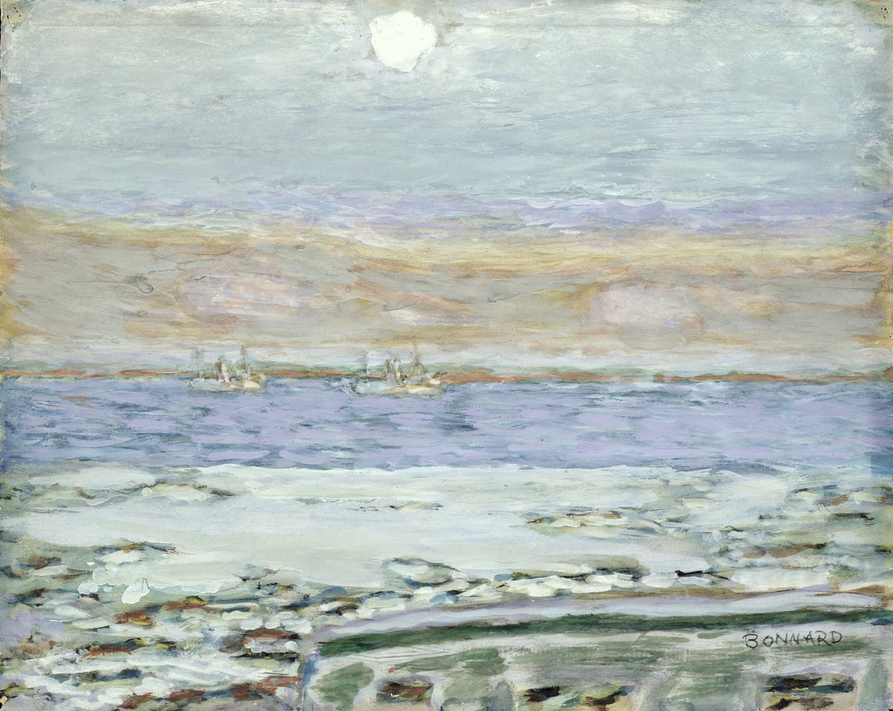 Zatoka Cannes, 1930-33 (gwasz i toaleta na papierze) autorstwa Pierre Bonnard