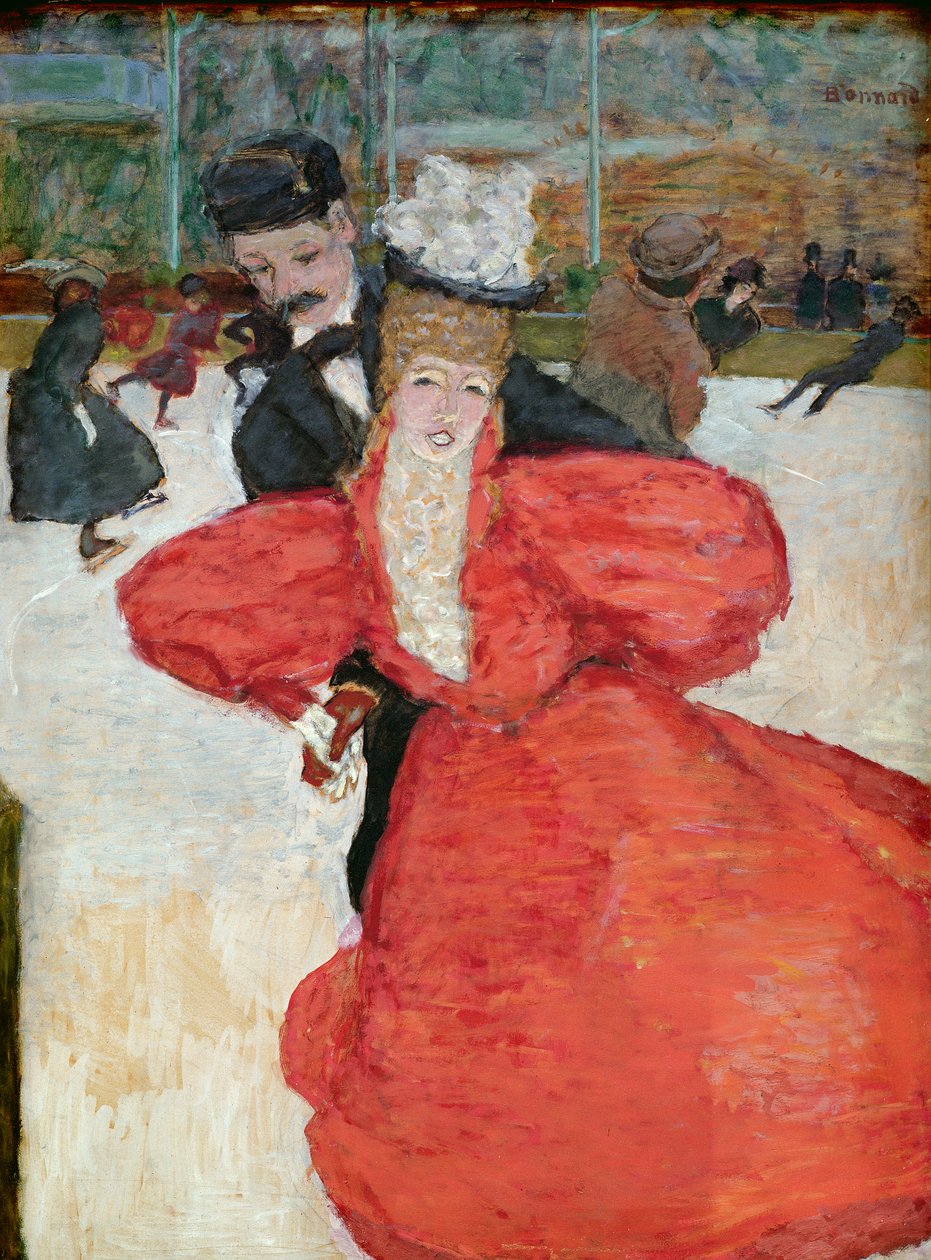 Lodowisko lub Łyżwiarze, ok. 1896-98 (olej na karcie zamontowanej na panelu) autorstwa Pierre Bonnard