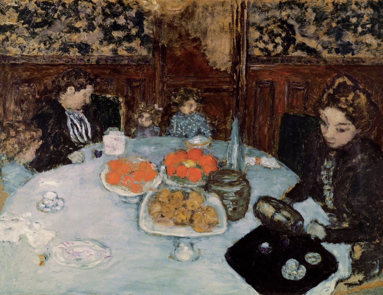 Śniadanie, 1899 (olej na tekturze) autorstwa Pierre Bonnard