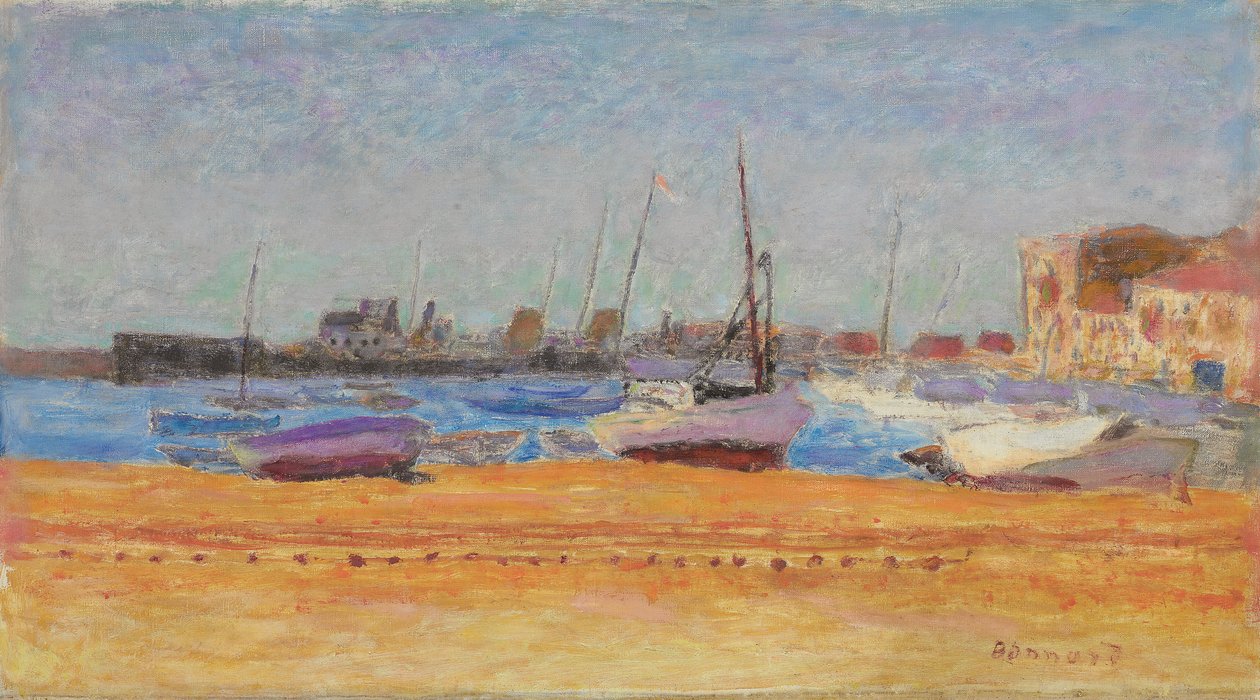 Port w Cannes; Le port de Cannes, ok. 1924 (olej na płótnie) autorstwa Pierre Bonnard