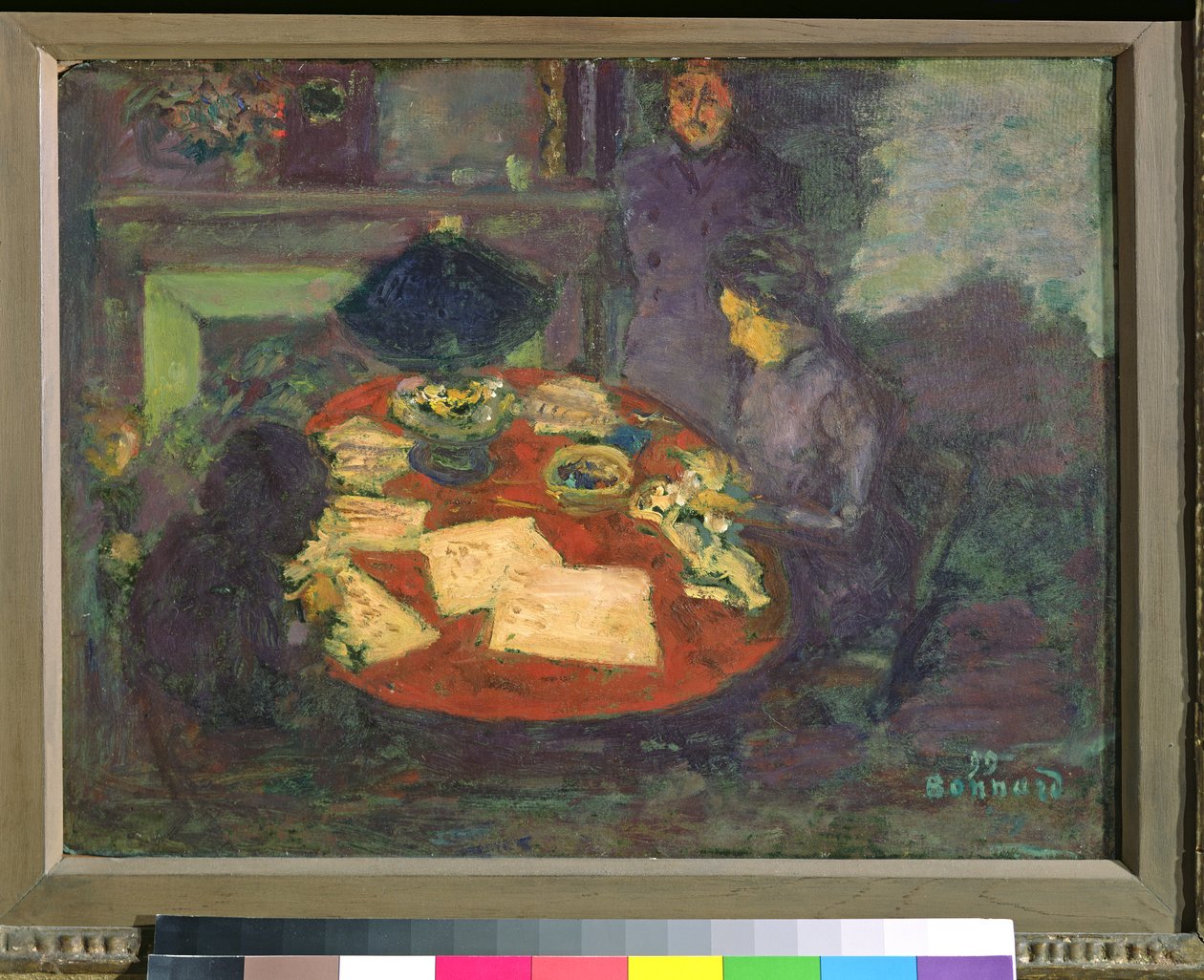 Pod lampą, 1899 (olej na tekturze) autorstwa Pierre Bonnard