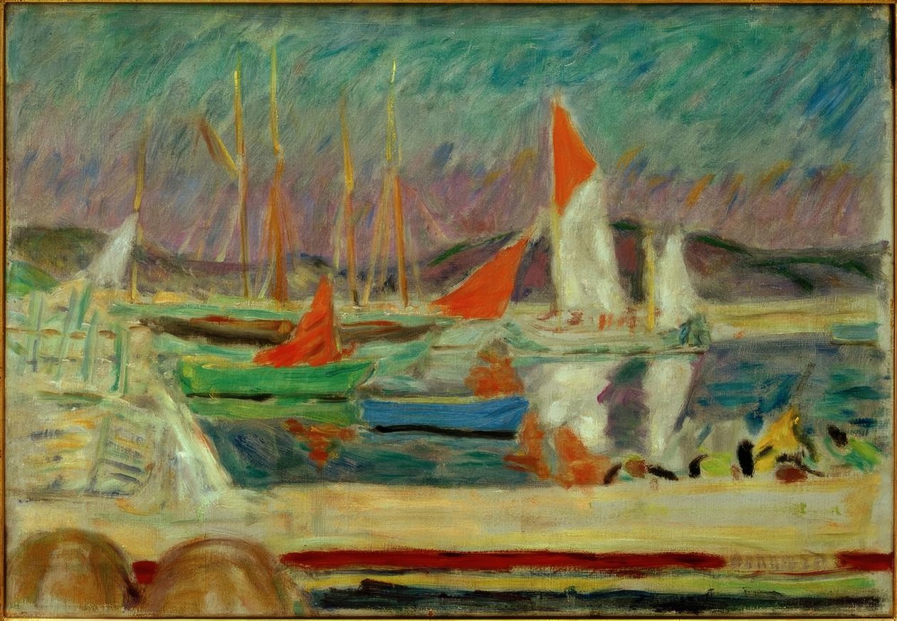 Żaglówki w porcie Saint-Tropez autorstwa Pierre Bonnard