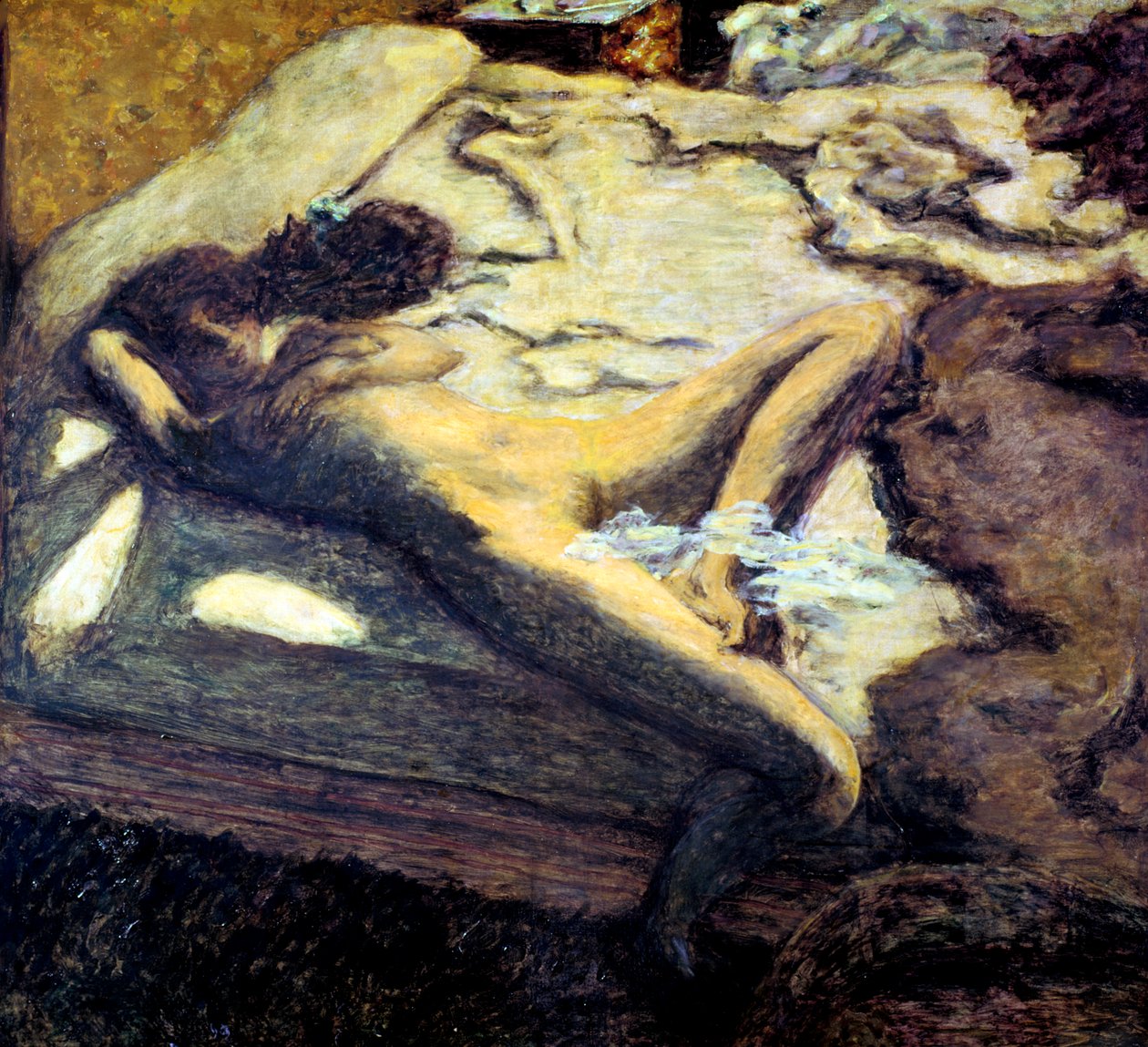 Kobieta leżąca na łóżku, czyli kobieta leniwa, 1899 autorstwa Pierre Bonnard