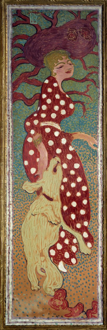 Kobieta w sukni w białe kropki Obraz Pierre Bonnard (1867-1947) 1891 wym. 1,6x0,48 m Paryż, musee d