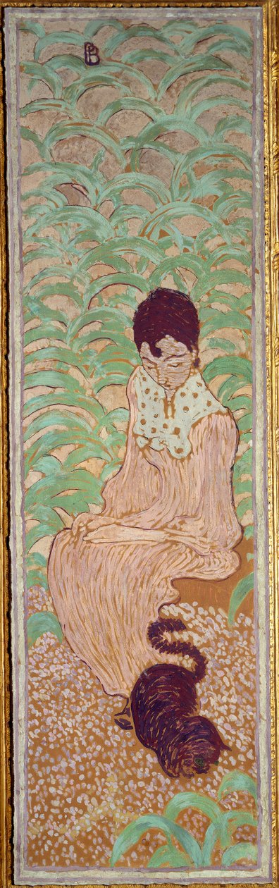 Kobieta siedząca przy kotu autorstwa Pierre Bonnard