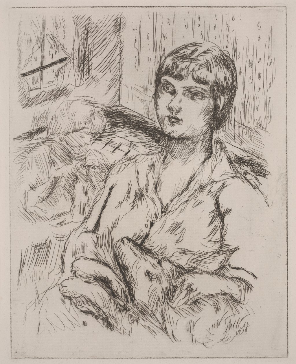 Kobieta z psem, ilustracja z filmu „Dingo” Octave Mirbeau autorstwa Pierre Bonnard