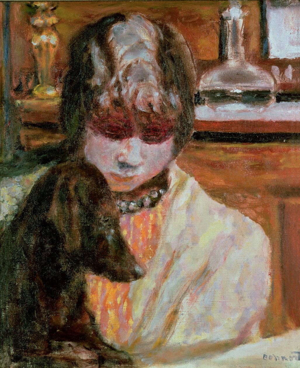 Kobieta z psem, ok. 1913 autorstwa Pierre Bonnard