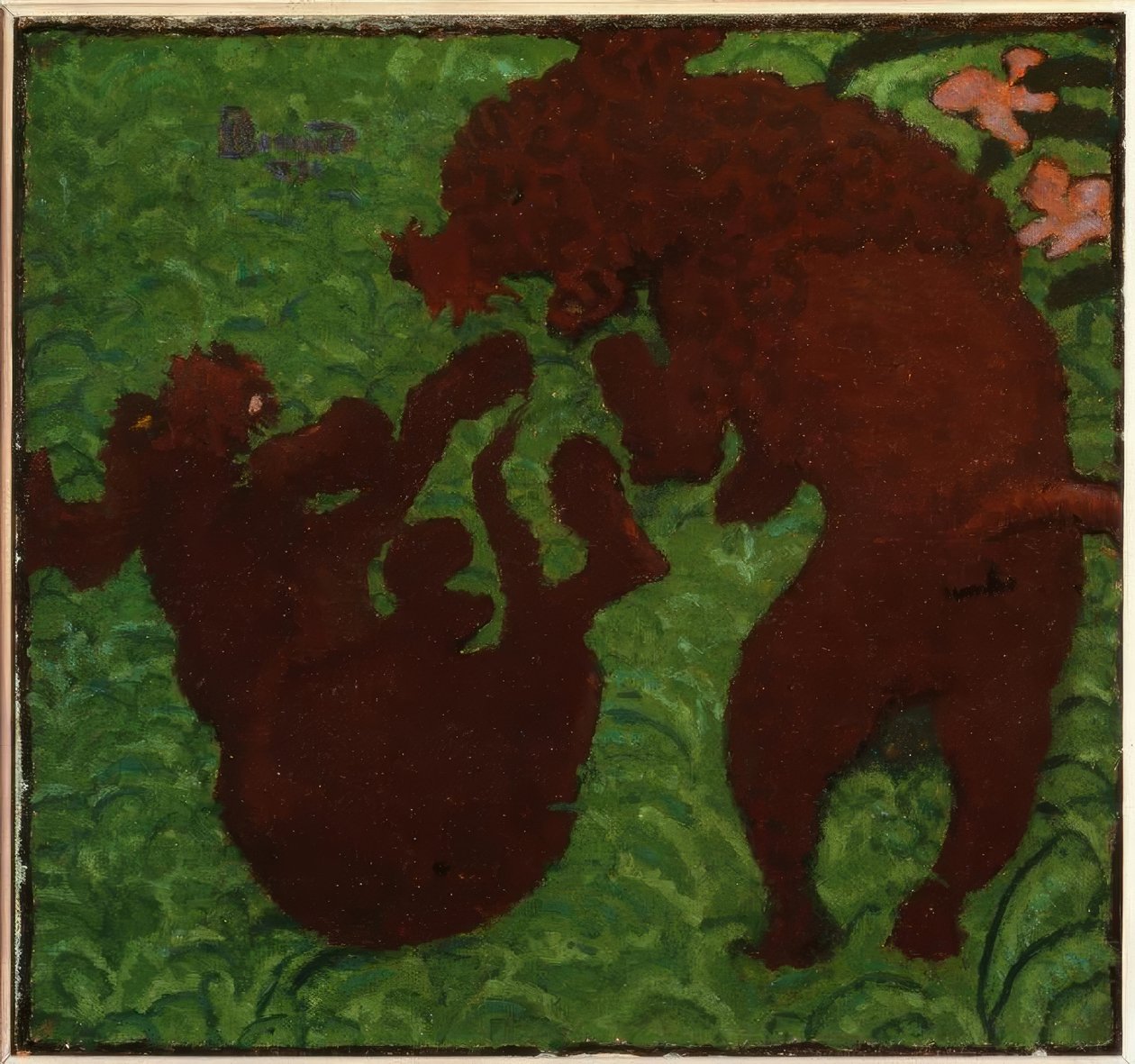 Dwa bawiące się psy autorstwa Pierre Bonnard