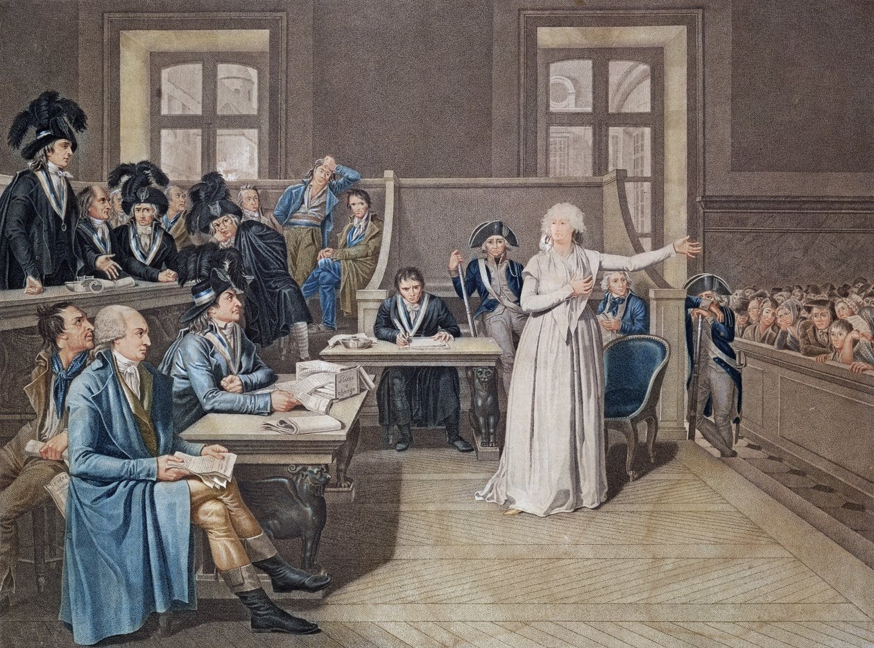 Maria Antonina Austriacka (1755-93) osądzona przez Trybunał Rewolucyjny, 16 października 1793 r., rycina Casenave, 1794 r. autorstwa Pierre Bouillon