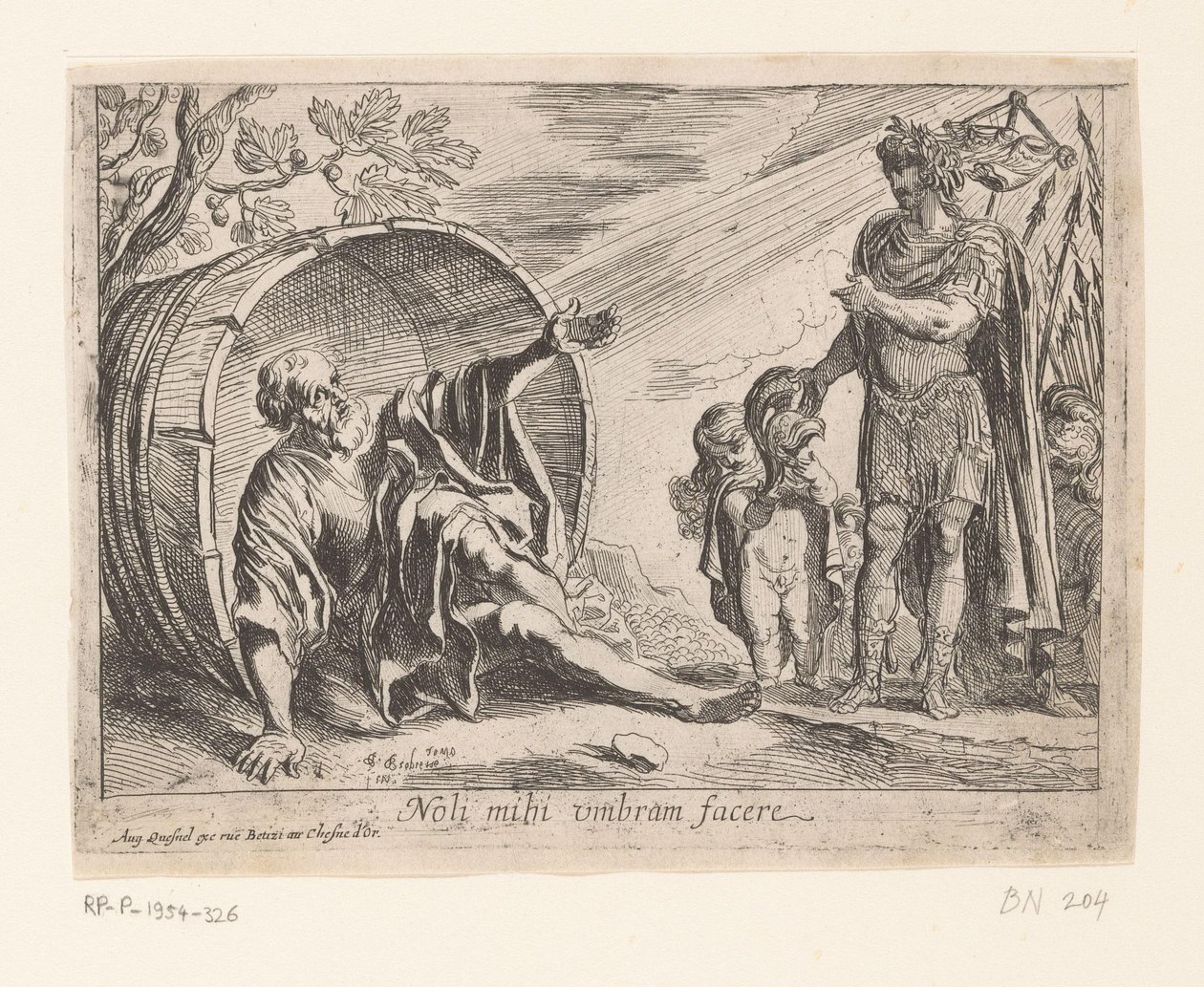 Aleksander Wielki i Diogenes autorstwa Pierre Brebiette
