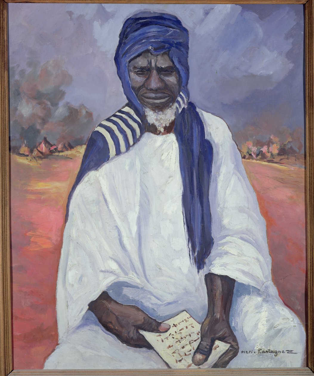 Portret Amami Samori Toure (ok. 1830-1900) (olej na płótnie) autorstwa Pierre Castagnez