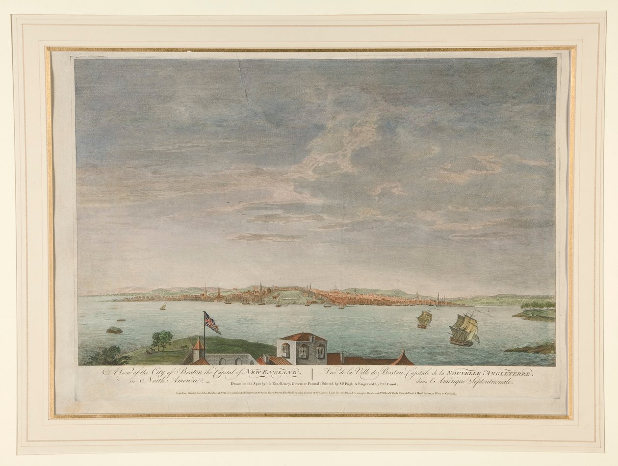 Widok na miasto Boston, stolicę Nowej Anglii w Ameryce Północnej autorstwa Pierre Charles Canot