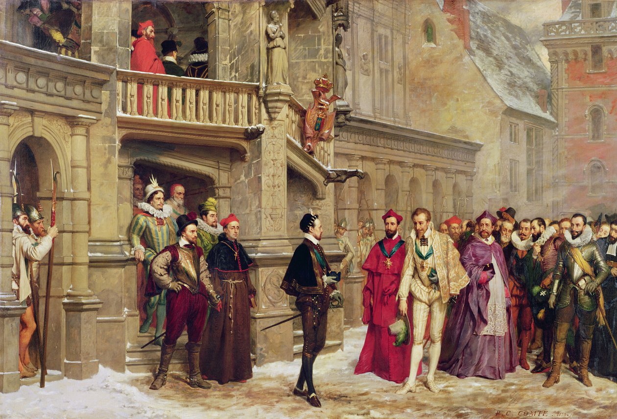 Henryk III i książę de Guise, 1855 autorstwa Pierre Charles Comte