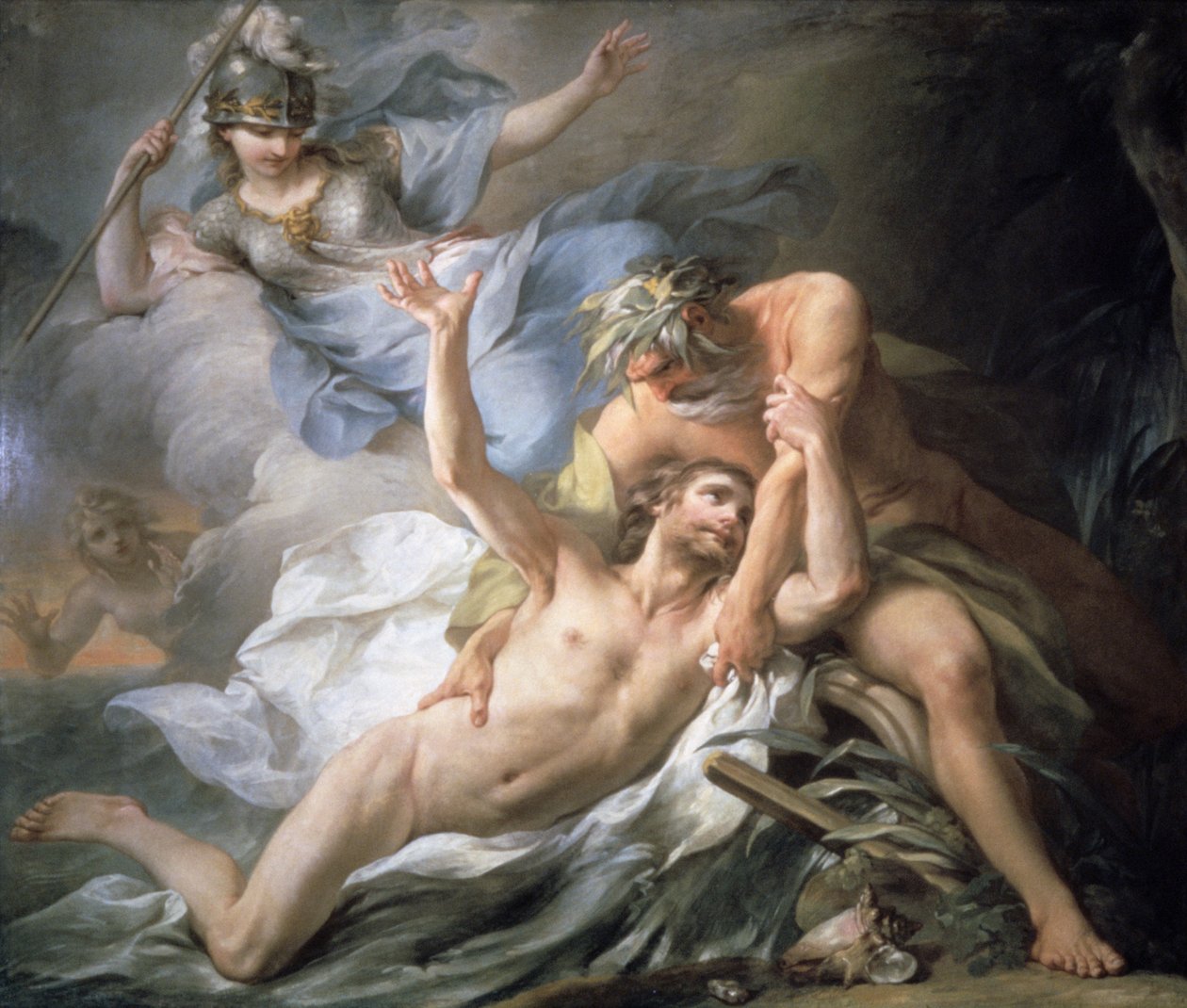Ulisses ląduje na wyspie Calypso, 1737 autorstwa Pierre Charles Tremolieres