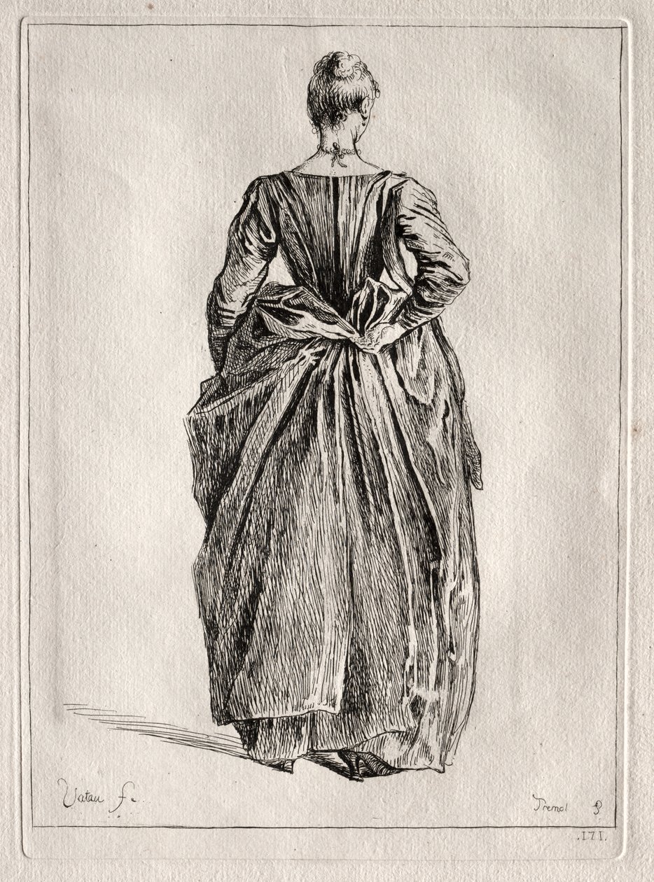 Studium kobiety z tyłu autorstwa Pierre Charles Trémolière