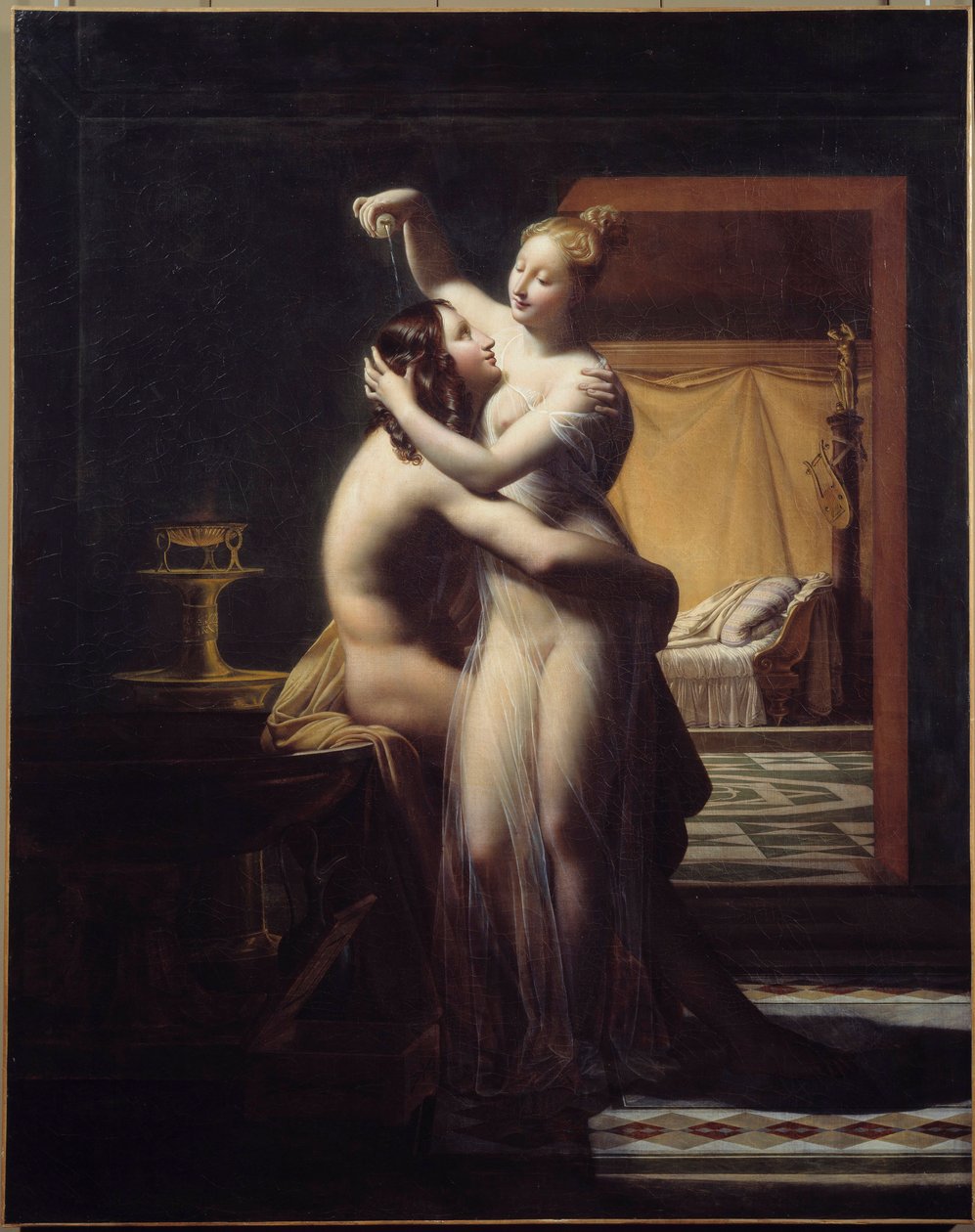 Hero and Leandre Lovers Hero i Leandre, legendarna para. Obraz Pierre Claude Delorme (1783-1859) XIX-wieczny Brest, Musee des Beaux Arts. autorstwa Pierre Claude Delorme