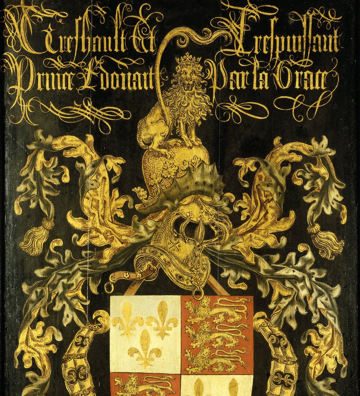 Tarcza Edwarda IV (1442-83), króla Anglii, jako rycerza Orderu Złotego Runa autorstwa Pierre Coustain (attributed to)