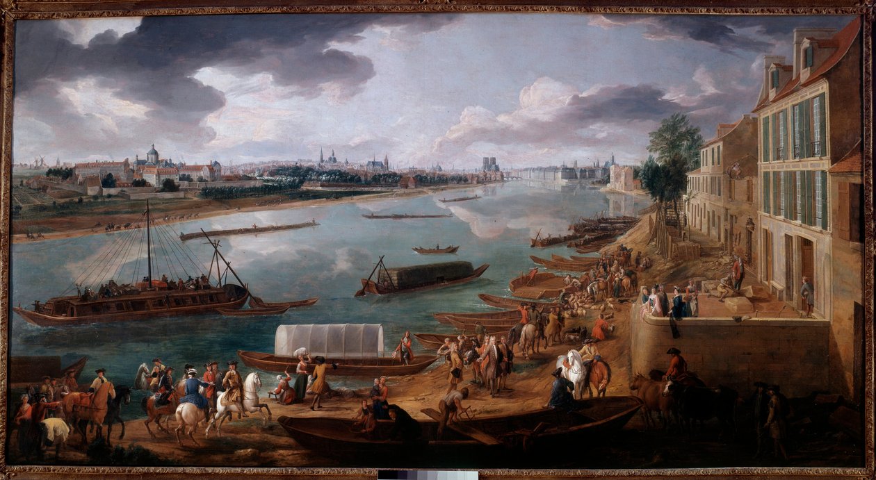 Widok Paryża z Quai de la Rapee w 1716 r. Obraz Pierre