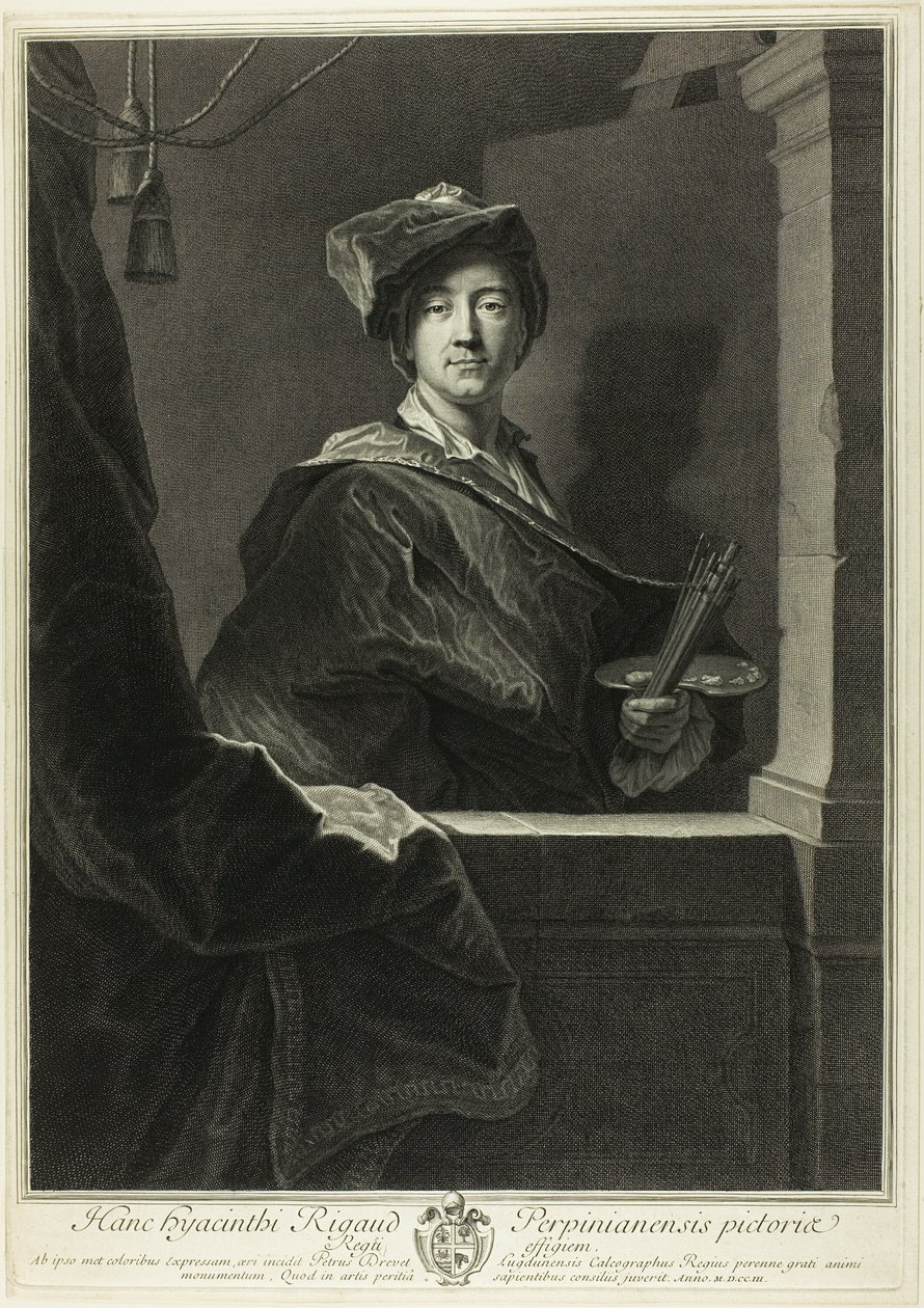 Portret Hiacynty Rigaud autorstwa Pierre Drevet