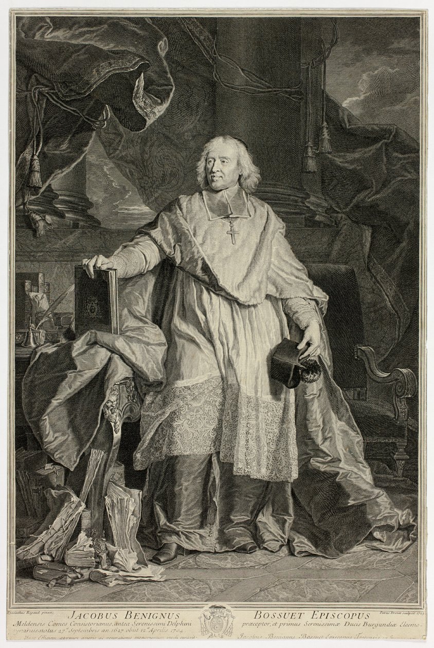 Portret Jacquesa Bénigne Bossueta, biskupa Meaux autorstwa Pierre Drevet