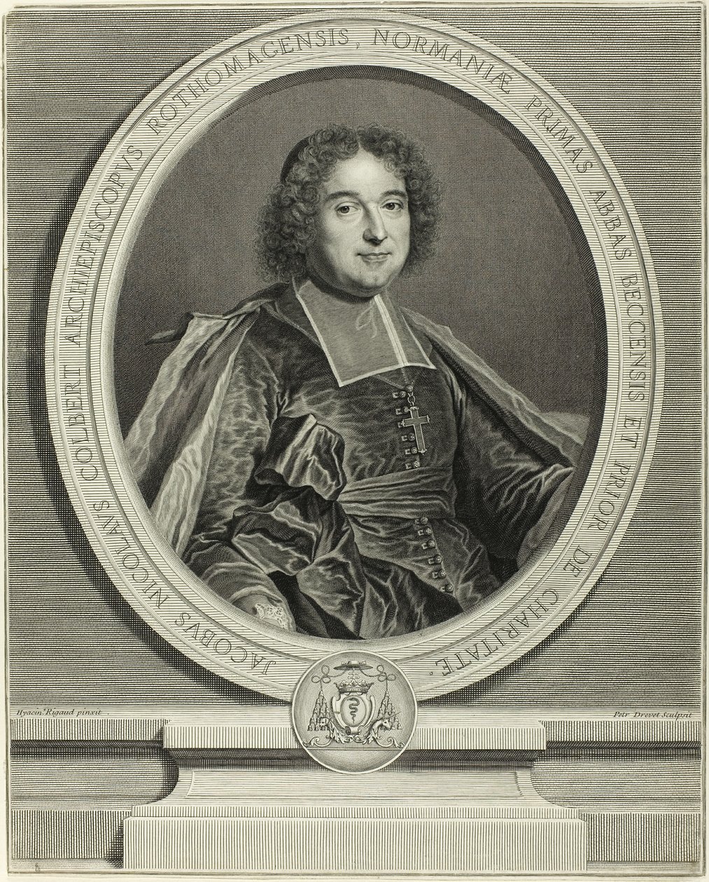 Portret Jacquesa Nicolasa Colberta, arcybiskupa Rouen autorstwa Pierre Drevet