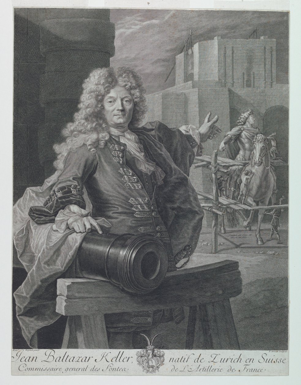 Portret Jean-Balthasara Keller autorstwa Pierre Drevet