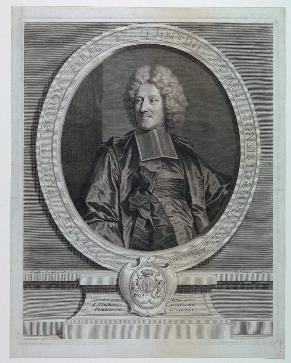Portret Jean Paul Bignon, opata St. Quentin autorstwa Pierre Drevet