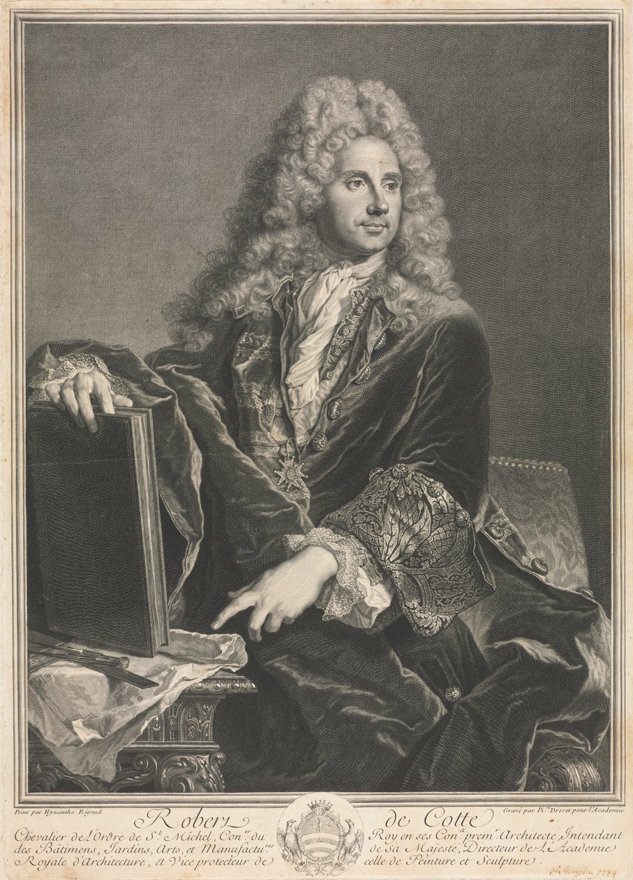 Portret Roberta de Cotte autorstwa Pierre Drevet