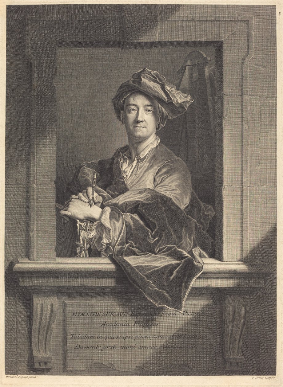 Hiacynt Rigaud autorstwa Pierre Drevet after Hyacinthe Rigaud