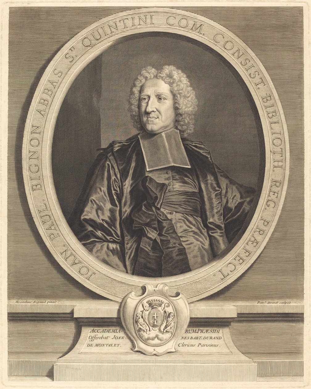 Jean Paul Bignon, opat St. Quentin autorstwa Pierre Drevet after Hyacinthe Rigaud