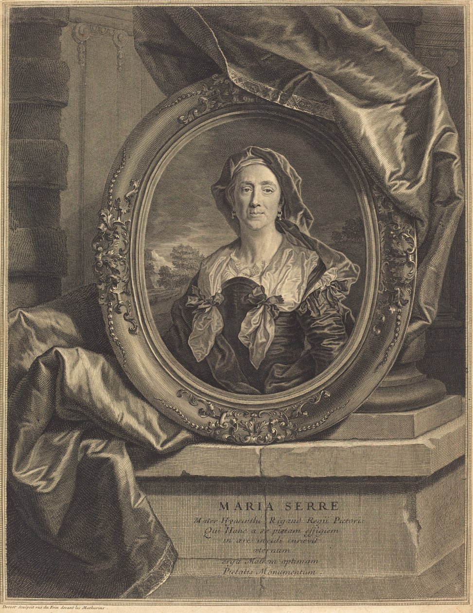 Maria Serre, Mater Hiacynt Rigaud autorstwa Pierre Drevet after Hyacinthe Rigaud