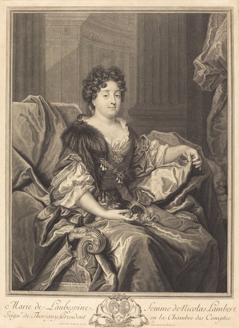 Maria z Laubespine autorstwa Pierre Drevet after Nicolas de Largillierre