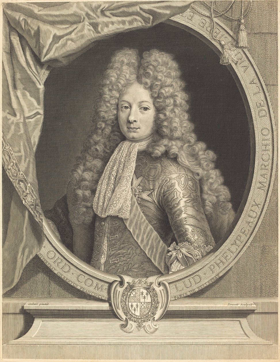 markiz de la Vrilliere autorstwa Pierre Drevet after Pierre Gobert