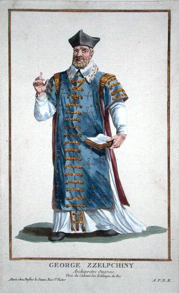 George Zzelpchiny z „Recuil des Estampes, reprezentujący szeregi i dostojników, według stroju wszystkich istniejących narodów”, wydana w 1780 r. (rycina ręcznie kolorowana) autorstwa Pierre Duflos