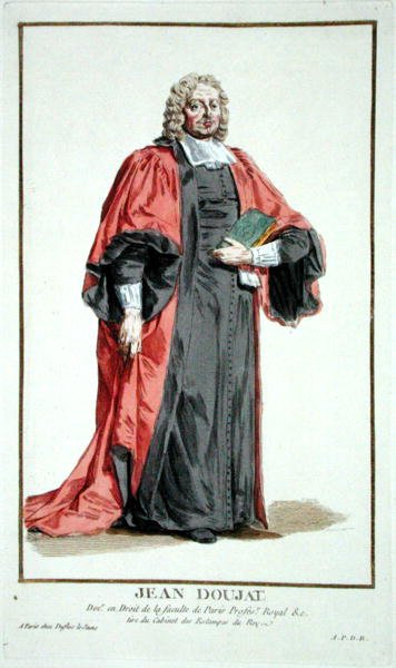 Jean Doujat z „Receuil des Estampes, Representant les Rangs et les Dignites, według stroju wszystkich istniejących narodów”, wydanej w 1780 r. (rycina ręcznie kolorowana) autorstwa Pierre Duflos