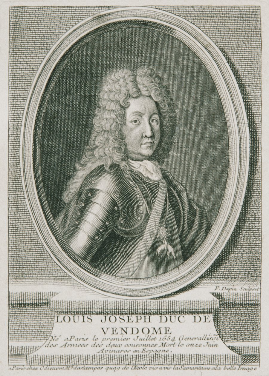 Francuski generał Louis Joseph Duc de Vendôme autorstwa Pierre Dupin