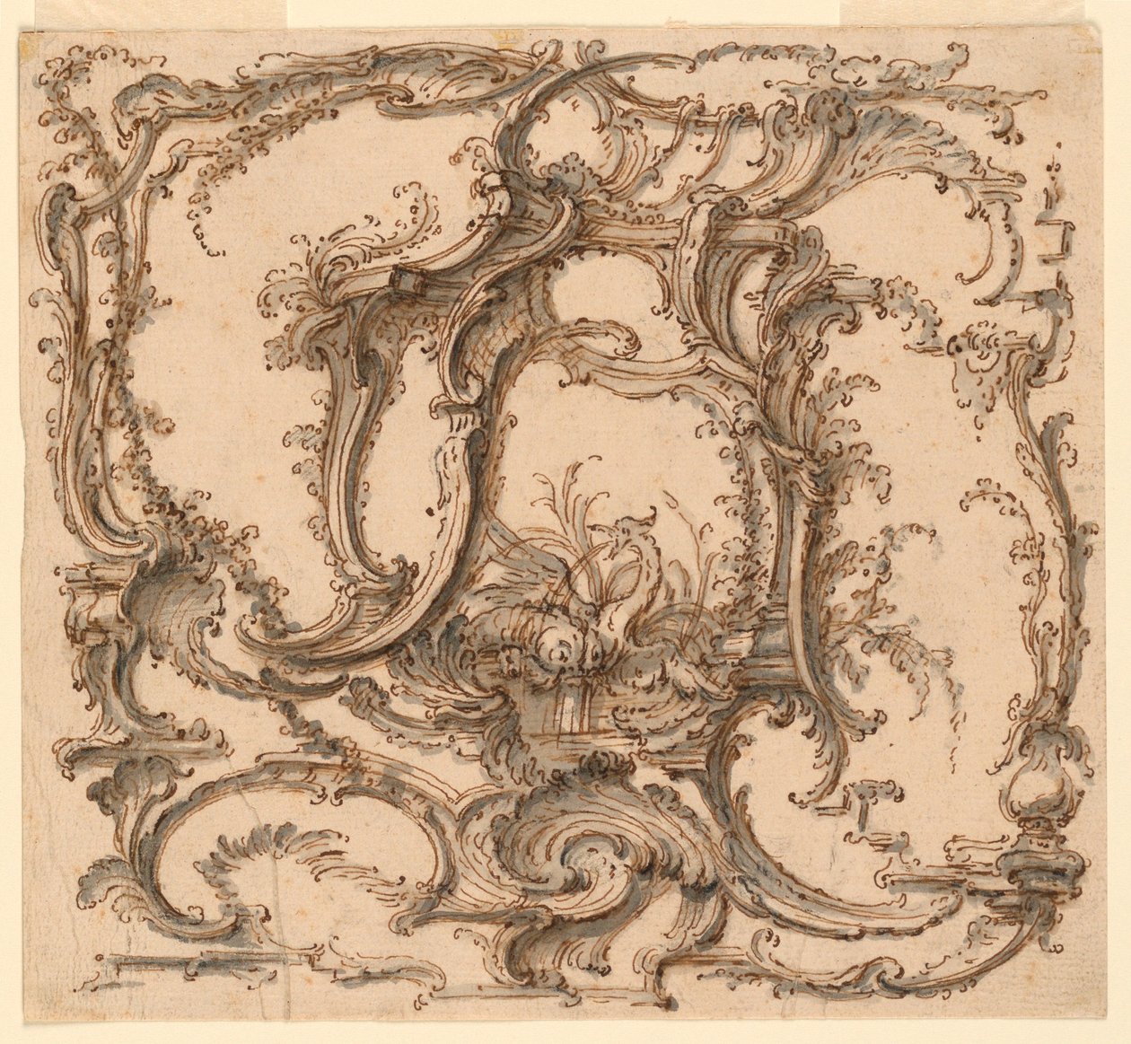 Rysunek, kompozycja ornamentu, ok. 1745 r. autorstwa Pierre Edme Babel