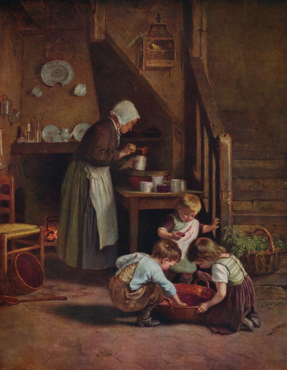 Robienie dżemu, 1880, c1915 autorstwa Pierre Edouard Frere