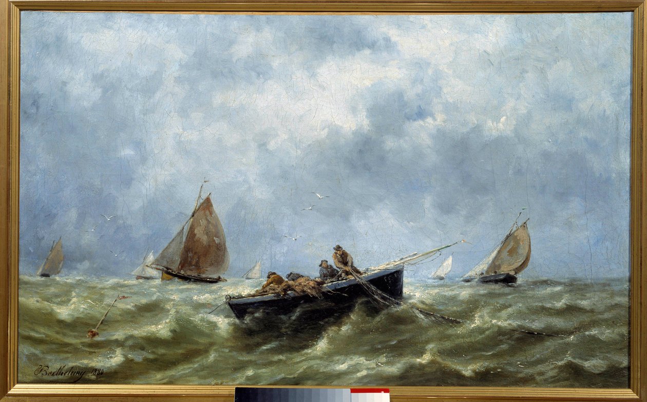 Rybacy morscy Obraz Emile Berthelemy (1818-1890) 1880 Muzeum Fecamp Nowej Fundlandii autorstwa Pierre Emile Berthelemy
