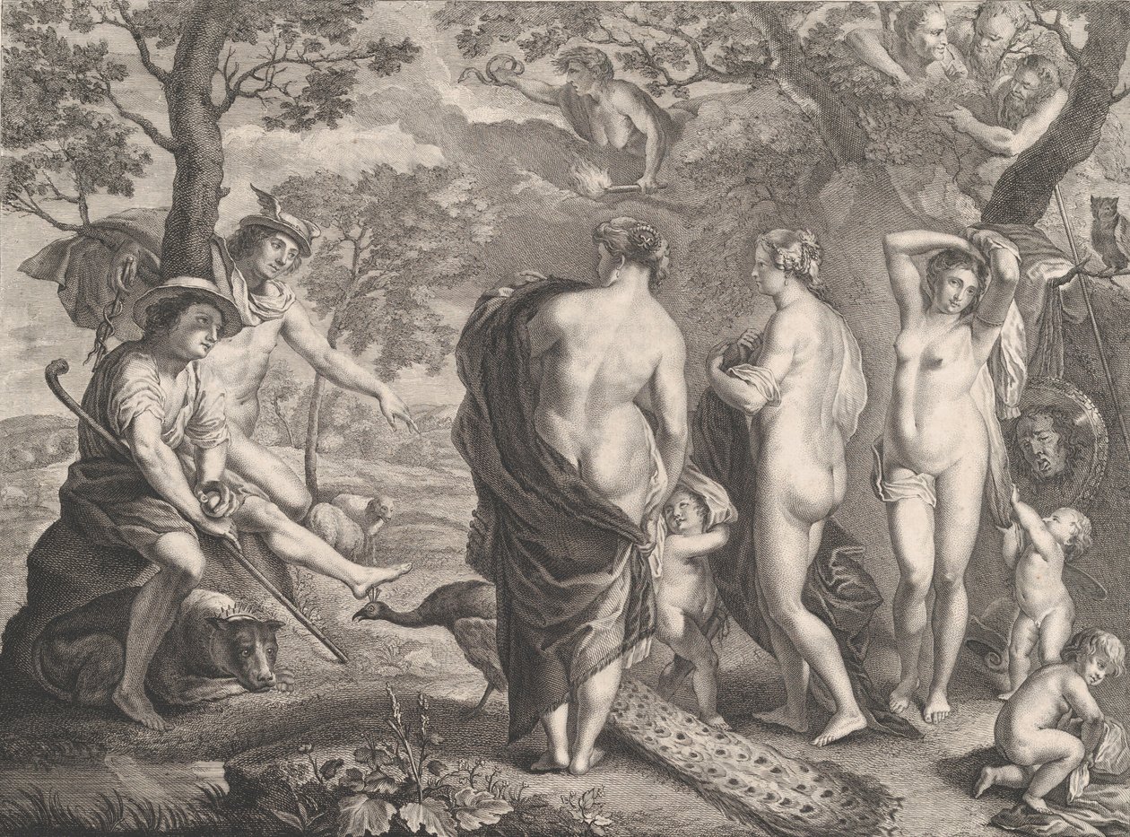 Wyrok Paryża, 1750 autorstwa Pierre Etienne Moitte