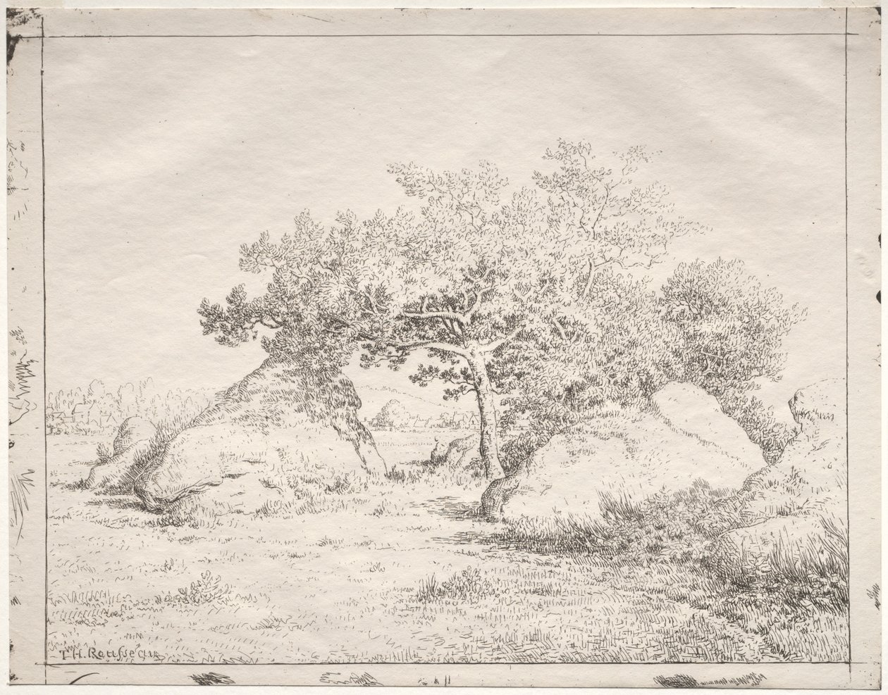Wiśniowe drzewo w Blau. autorstwa Pierre Etienne Theodore Rousseau