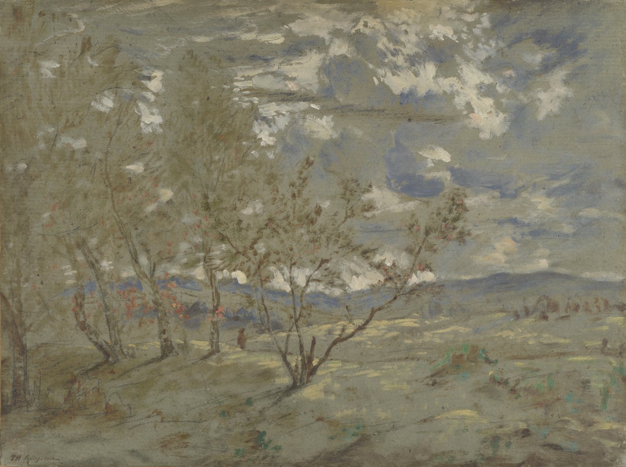 Krajobraz, ok. 1865 autorstwa Pierre Etienne Theodore Rousseau