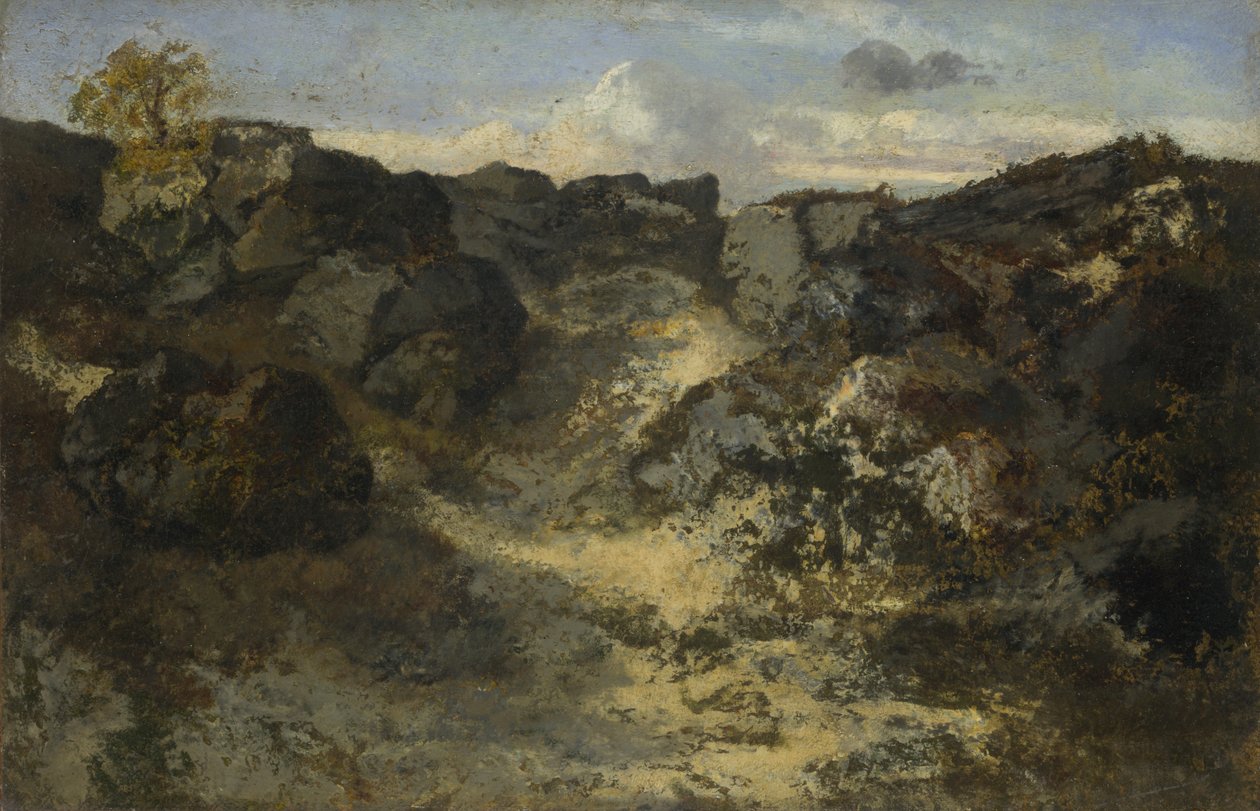 Krajobraz skalisty, ok. 1840 autorstwa Pierre Etienne Theodore Rousseau