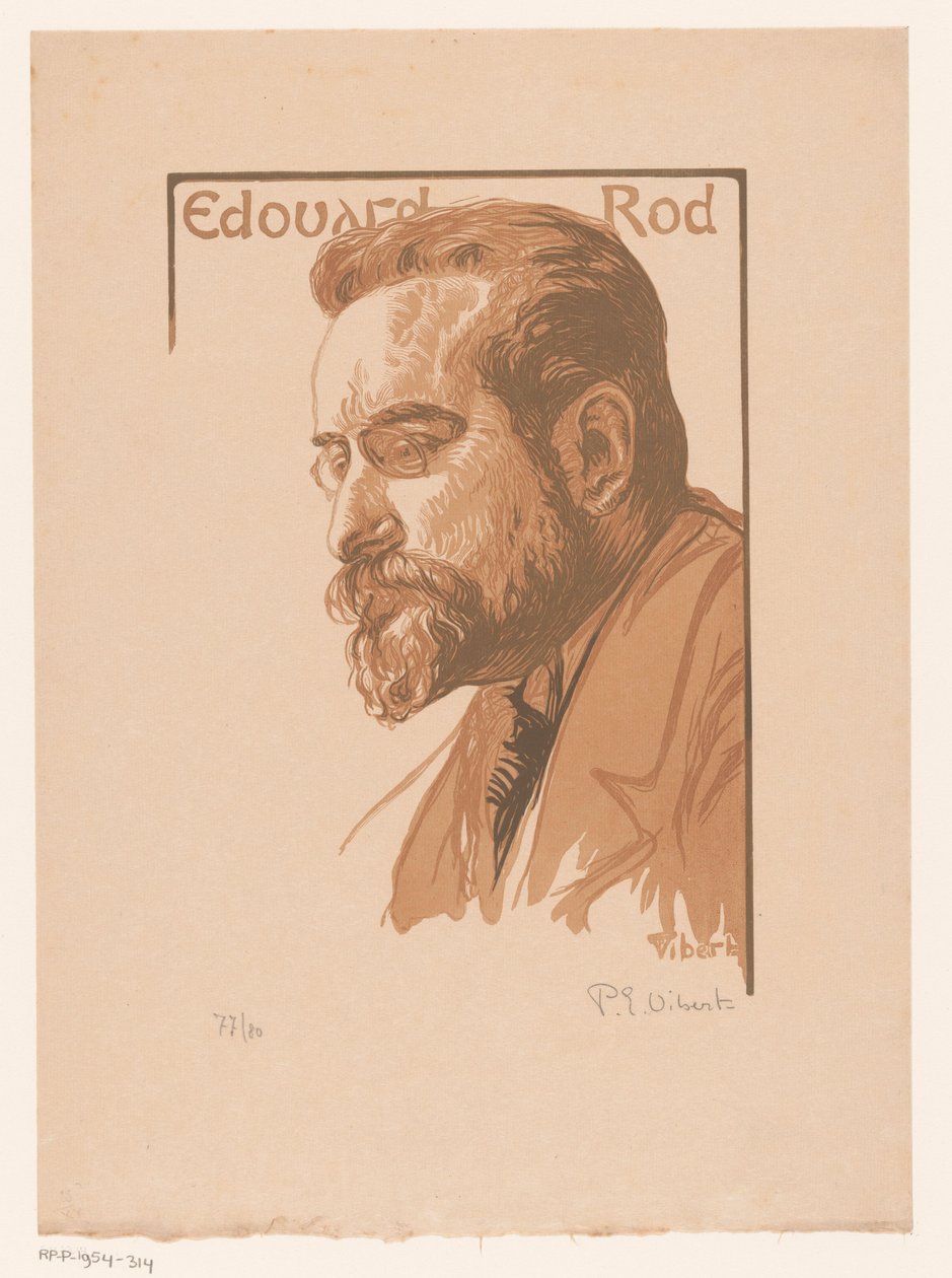 Portret Édouarda Rodi Edouard Rod (tytuł na obiekcie) autorstwa Pierre Eugène Vibert (signed by artist)