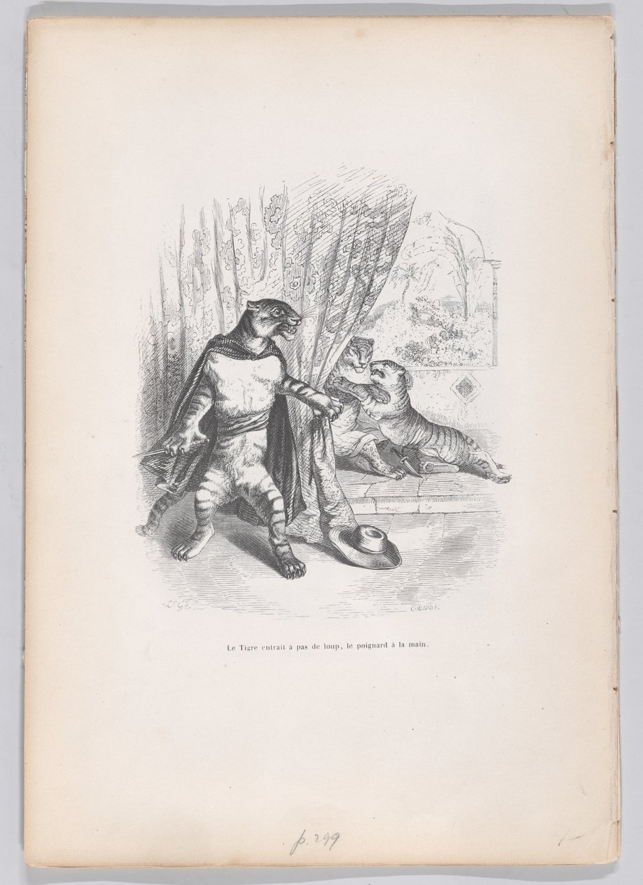 Tygrys wszedł ukradkiem ze sztyletem w ręku ze Scen z szeregowca a..., ca. 1837-47. autorstwa Pierre Francois Godard