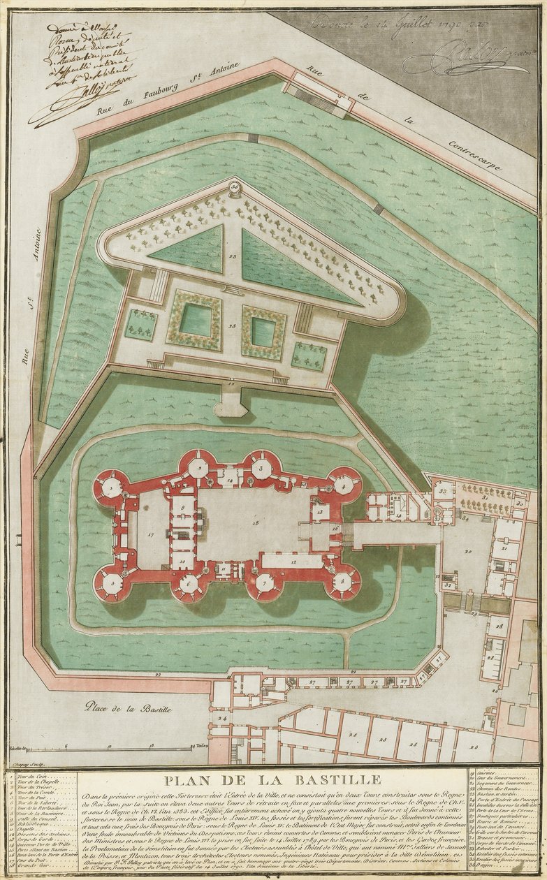 Plan Bastylii, 1792 autorstwa Pierre Francois Palloy