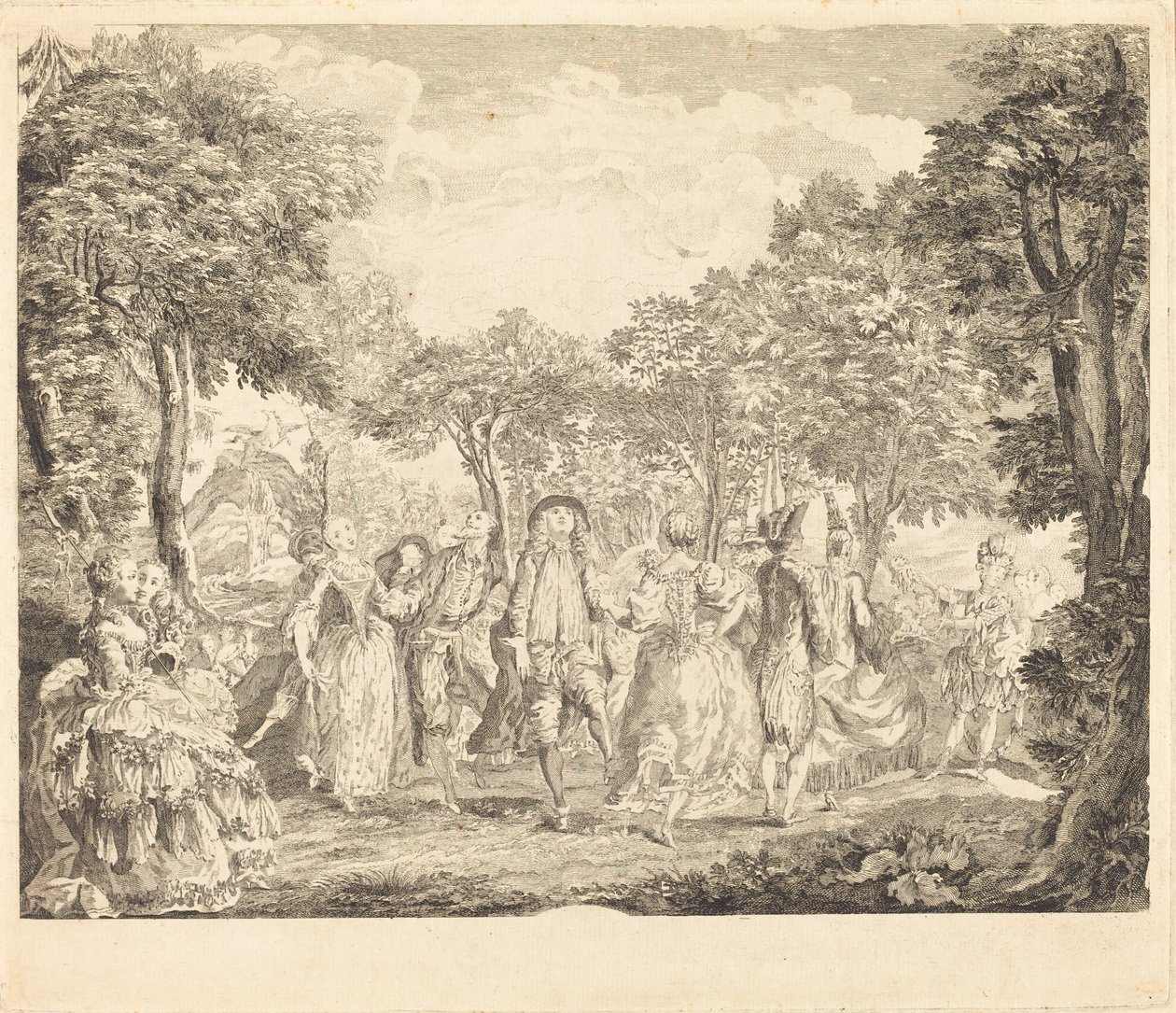 Balet w Operze autorstwa Pierre François Basan after Gabriel Jacques de Saint Aubin