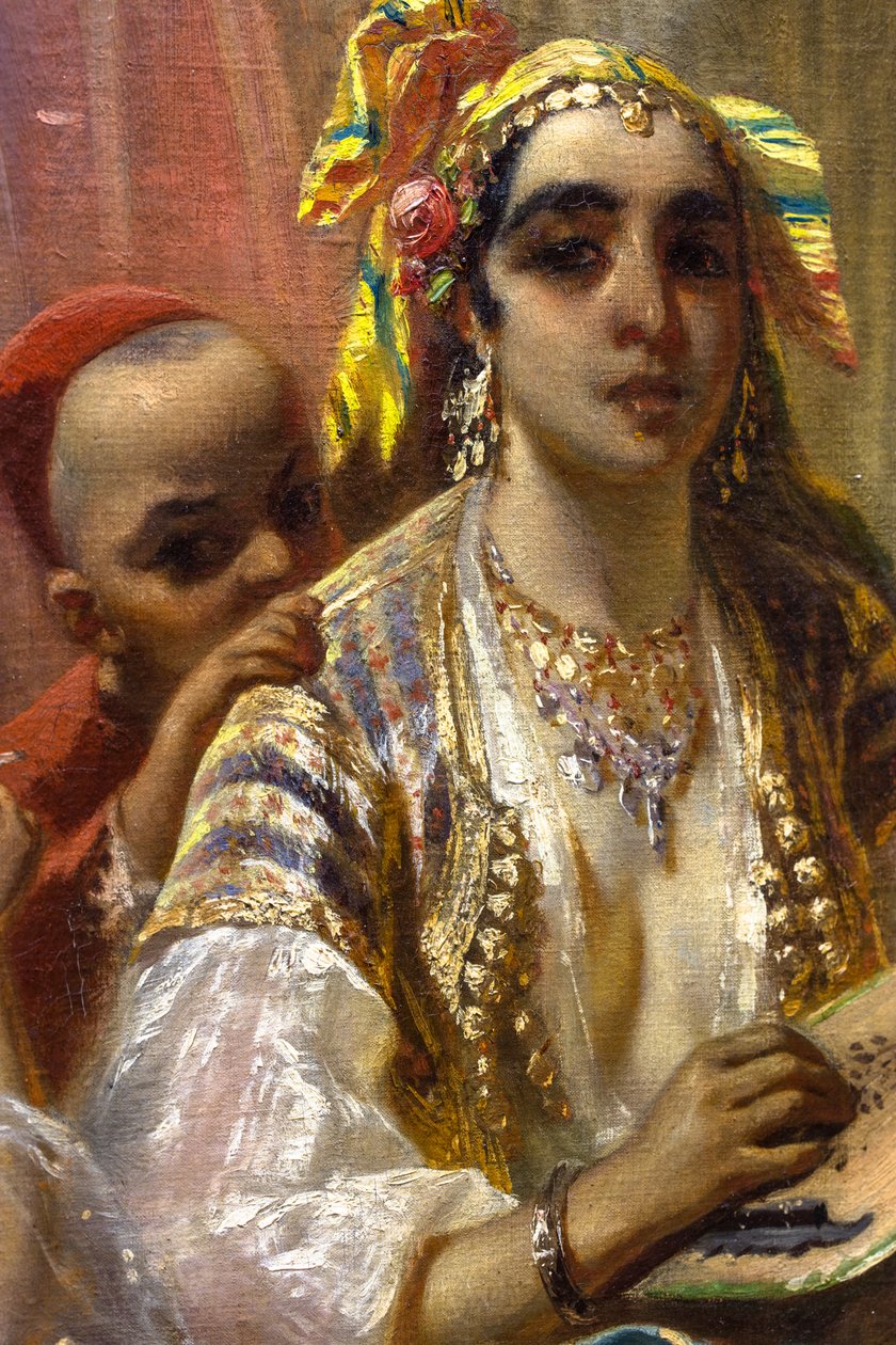 Kobiety z Algieru, wnętrze dziedzińca autorstwa Pierre François Eugène (after) Giraud