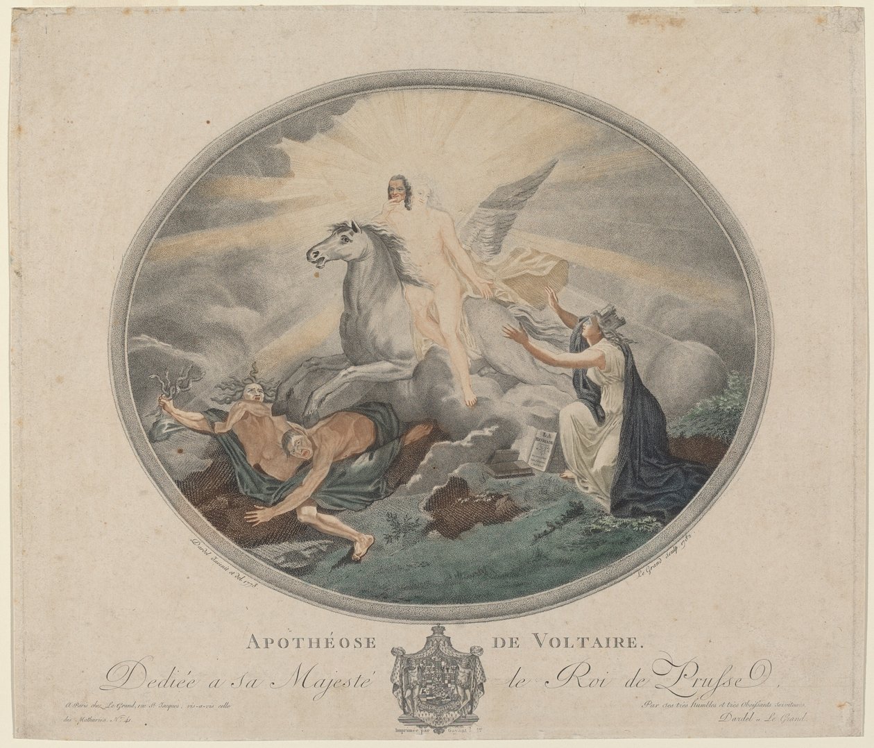 Apoteoza Woltera (Apoteoza Woltera) autorstwa Pierre François Legrand, after Robert Guillaume Dardel